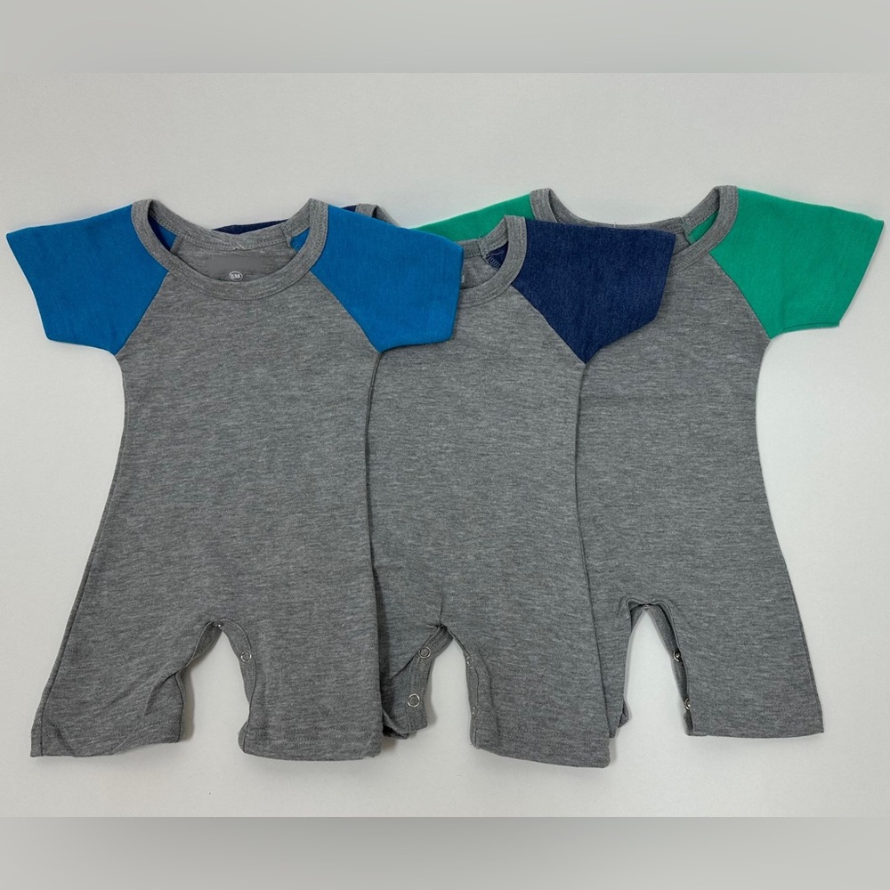 NEWBORN Baby One piece Set of 3 Bodysuit 6-24 Month 100% cotton multicolor
